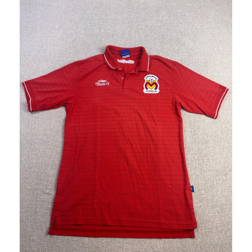 Atletica Monarcas Morelia Soccer Polo Shirt Mens Medium Red Short Sleeve Mexico